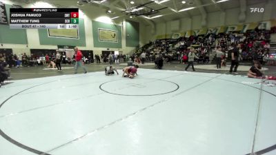 140 lbs Champ. Round 1 - Joshua Panuco, Sweetwater vs Matthew Tung, Scripps Ranch