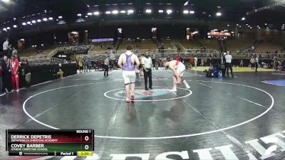 250 lbs Round 1 - Derrick Depetris, Zephyrhills Christian Academy vs Covey Barber, Athens Christian School