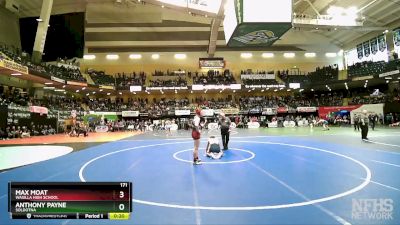 171 lbs Cons. Round 3 - Anthony Payne, Soldotna vs MAX MOAT, Wasilla High School