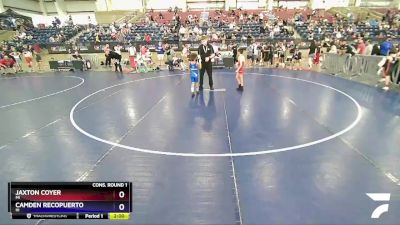 63 lbs Cons. Round 1 - Jaxton Coyer, MI vs Camden Recopuerto, HI