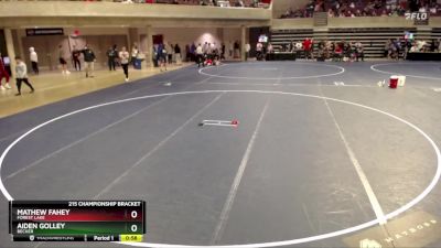 215 Championship Bracket Cons. Round 2 - Aiden Golley, Becker vs Mathew Fahey, Forest Lake