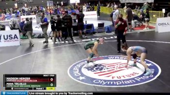 106 lbs Semifinal - Madison Heinzer, Evergreen Valley Wrestling Club vs Maya Trujillo, Castro Valley HIgh School Wrestling