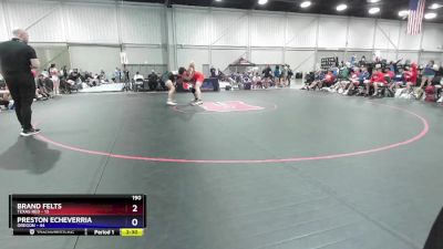 190 lbs 2nd Wrestleback (16 Team) - Brand Felts, Texas Red vs Preston Echeverria, Oregon