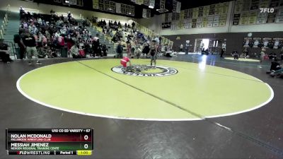 67 lbs Quarterfinal - Nolan McDonald, Fallbrook Wrestling Club vs Messiah Jimenez, NexGen Regional Training Cente