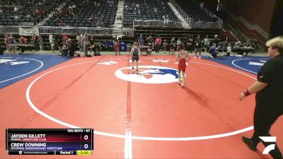 67 lbs Semifinal - Jayden Gillett, Powell Wrestling Club vs Crew Downing, Wyoming Underground Wrestling