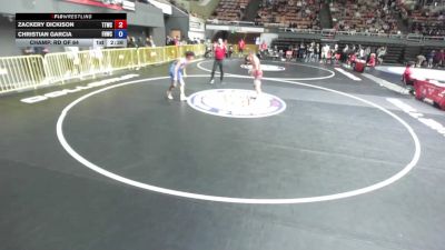 138 lbs Champ. Rd Of 64 - Zackery Dickison, Team Thunder Wrestling Club vs Christian Garcia, Friendly Hills Wrestling Club