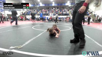 55 lbs Rr Rnd 4 - Aria Reeves, Wyandotte Youth Wrestling vs Levan Big Hair, Wagoner Takedown Club