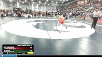 97 lbs Champ. Round 2 - Jj Jump, Newberg Mat Club vs Layne Swift, Thunder Mountain WC