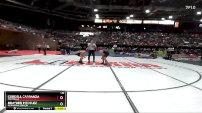 120 lbs Cons. Round 1 - Brayden Medelez, Hermiston Oregon vs Cordell Carranza, Pocatello