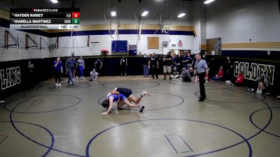 106 lbs Quarterfinal - Isabella Martinez, Valley Hs vs Hayden Ramey, Fort Leboeuf Hs