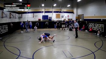 106 lbs Quarterfinal - Isabella Martinez, Valley Hs vs Hayden Ramey, Fort Leboeuf Hs