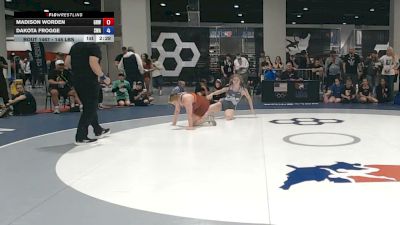145 lbs Cons. Sub-semis - Madison Worden, Gold Rush Wrestling vs Dakota Frogge, Sanderson Wrestling Academy