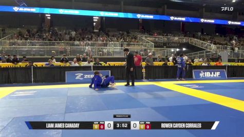 Liam James Canaday vs Rowen Cayden Corrales 2025 Pan Kids Jiu-Jitsu IBJJF Championship