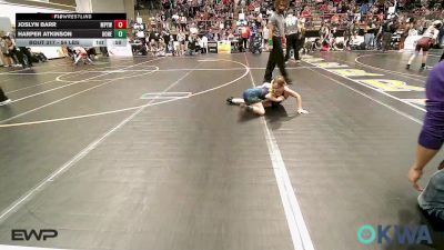 54 lbs Quarterfinal - Joslyn Barr, Mannford Pirate Youth Wrestling vs Harper Atkinson, Honey Badgers Wrestling Club