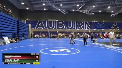 113 lbs Cons. Semi - Wesley Miller, McAdory High School vs Sri Dhanabalan, Lambert