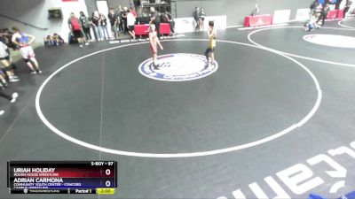 97 lbs Cons. Round 4 - Uriah Holiday, Rough House Wrestling vs Adrian Carmona, Community Youth Center - Concord Campus Wrestling