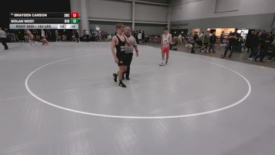 150 lbs Cons. Sub-rd Of 32 - Nolan West, Brevard FCA Wrestling vs Brayden Carson, Silverback Wrestling Club