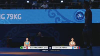 79 kg 1/4 Final - Cesar Bordeaux Rego Alvan, Brazil vs Suldkhuu Olonbayar, Mongolia