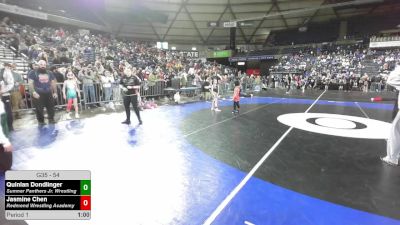 54 lbs Quarters - Quinlan Dondlinger, Sumner Panthers Jr. Wrestling vs Jasmine Chen, Redmond Wrestling Academy
