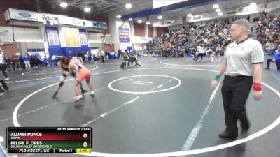 120 lbs Champ. Round 1 - Felipe Flores, Golden Valley (Bakersfield) vs Aldair Ponce, Selma