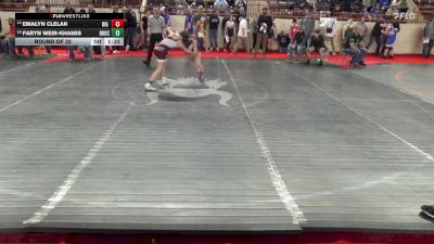 84_G lbs Round Of 32 - Emalyn Clelan, Big Spring vs Faryn Weir-Khamis, Brockway