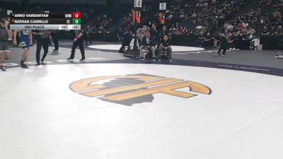 132 lbs 3rd Place - Arno Vardanyan, Birmingham (LA) vs Nathan Carrillo, St. John Bosco (SS)