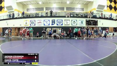 92 lbs Cons. Semi - Jackson Stevenson, Indian Creek Wrestling Club vs Marcel Coatie, New Castle Youth Wrestling Club