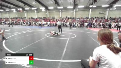 40 lbs Consi Of 4 - Kyce Pena, Ignacio Wrestling Club vs Emilio Perez, Rising Sun WC
