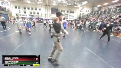 115 lbs Cons. Round 1 - Aaron Hitson, Mountainside vs Kody Wagner, Lakeside (Nine Mile)