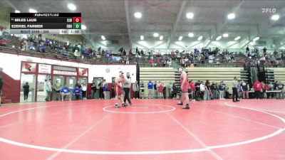 285 lbs Champ. Round 2 - Miles Laub, Elwood Elite Wrestling vs Ezekiel Farmer, Evansville Mater Dei