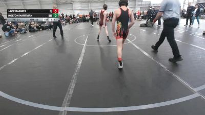 92 lbs Round 3 (4 Team) - Jace Barnes, Firebird Elite vs Kolton Hartman, Meridian Maniacs
