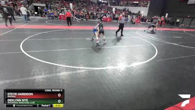 65 lbs Cons. Round 5 - Deklynn Nye, Waunakee Wrestling Club vs Steyr Hardison, Ringers