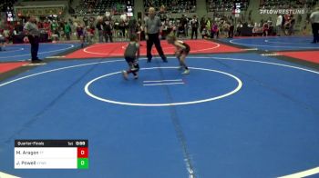 58 lbs Quarterfinal - Mathias Aragon, Team Tulsa Wrestling Club vs Jaxon Powell, Verdigris Youth Wrestling