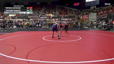 150 lbs Quarterfinal - Bryson Crotinger, Santa Fe Trail Hs vs Matthew Wheeler, Scott Community Hs