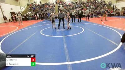 46 lbs Semifinal - Louden Mills, Team Tulsa Wrestling Club vs Emmitt Zelaya, Catoosa Youth Wrestling