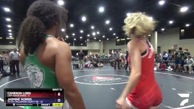 130 lbs Round 5 (6 Team) - Audreyona Perkins, TN AAU-Williamson County WC vs Kameron Easter, Lady Gator Dawgs