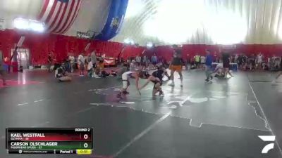 80-87 lbs Round 2 - Carson Olschlager, Moorhead SPUDS vs Kael Westfall, Olympia