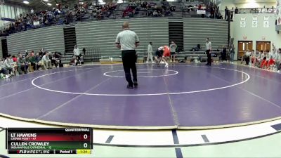 132 lbs Quarterfinals (8 Team) - Cullen Crowley, Indianapolis Cathedral vs LT Hawkins, Crown Point