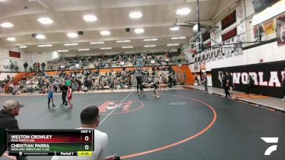 67 lbs Quarterfinal - Christian Parra, Worland Wrestling Club vs Weston Crowley, Peak Wrestling