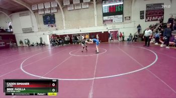 100 lbs Semifinal - Bree Padilla, Cheyenne East vs Caden Simianer, Upton