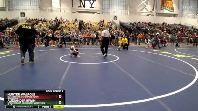 70 lbs Cons. Round 1 - Alexander Irwin, Spencerport Jr Rangers Wrestling Club vs Hunter Walpole, Duanesburg-Schoharie Youth Wrestling