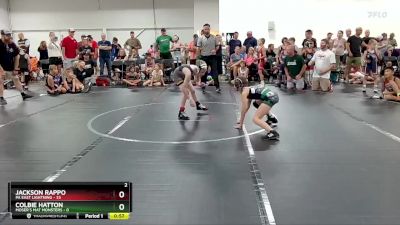 68 lbs Round 4 (6 Team) - Jackson Rappo, PA East Lightning vs Colbie Hatton, Moser`s Mat Monsters