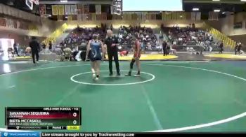 112 lbs Quarterfinal - Savannah Sequeira, California vs Birta Mccaskill, Mira Mesa High School Wrestling