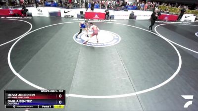 102 lbs Quarterfinal - Olivia Anderson, Red Wave Wrestling vs Dahlia Benitez, California