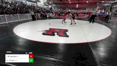 220 lbs Semifinal - Myles Beckett, Bridgewater-Raynham vs Logan Frank, Taunton