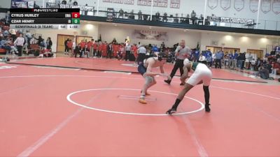 138 lbs Semifinals (8 Team) - Cyrus Hurley, Delaware Military Academy vs Czar Henry, Indian River