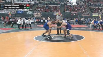 AA - 215 lbs Cons. Round 3 - Willard Wind Chief, Gallatin (Bozeman) vs Bridger Brancamp, Butte