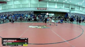 87 lbs Champ. Round 1 - Jantz Greenhalgh, Carbon Wrestling Club vs Drake Hicks, Indiana