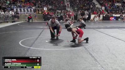 70 lbs Quarterfinal - Jenna Herl, Hoxie Kids vs Alexis Coffman, Bonner Springs Wrestling Club