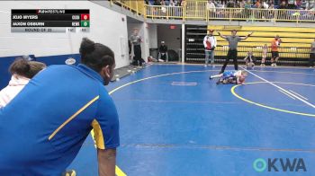45 lbs Round Of 32 - Jojo Myers, Cushing Tigers vs Jaxon Osburn, Newkirk Takedown Club